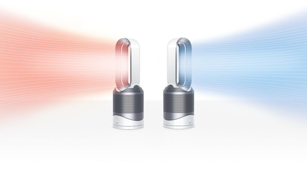 Ilustracja ogrzewania i cyrkulacji powietrza Dyson HP00