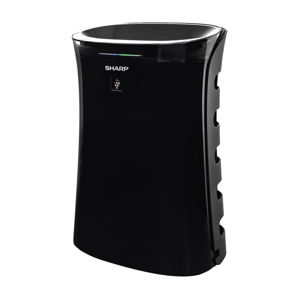 Oczyszczacz powietrza Sharp UA-PM50E-B z przodu i z boku
