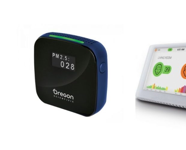 Trzy mierniki jakości powietrza obok siebie