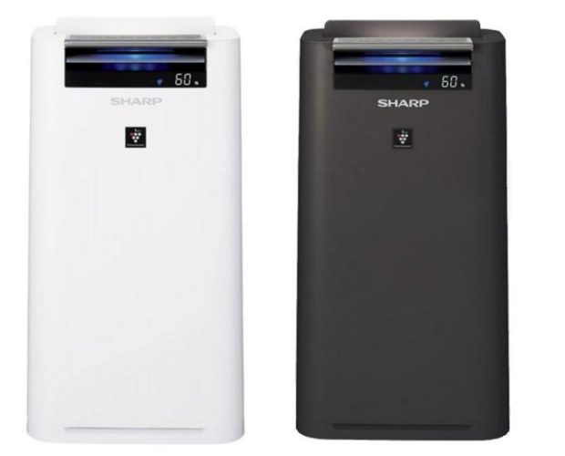 dwa oczyszczacze sharp kc-d40euw czarny i biały