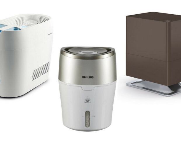 trzy nawilżacze ewaporacyjne