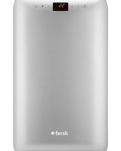 Klimatyzator Fersk Twinne na białym tle, widoczny od przodu.
