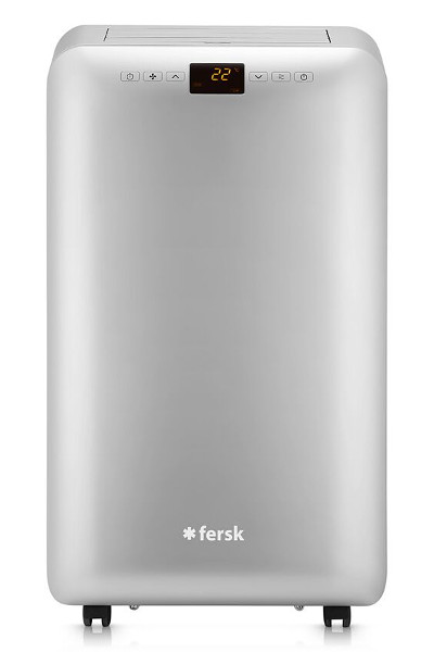 Klimatyzator Fersk Twinne na białym tle, widoczny od przodu.